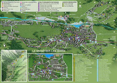 Plan du village du Monetier les bains