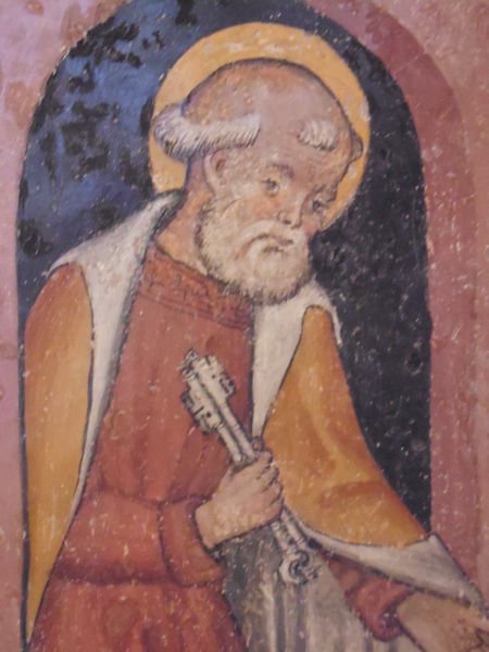 Peintures murales XV éme s. saint Pierre dans la chapelle saint André