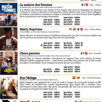 Programme du 11 mars