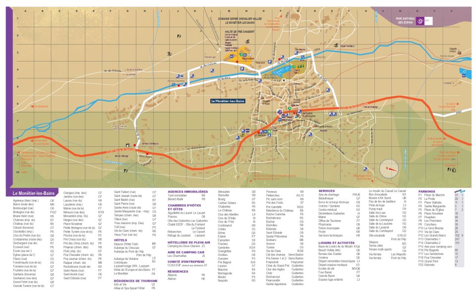Plan du village Monetier