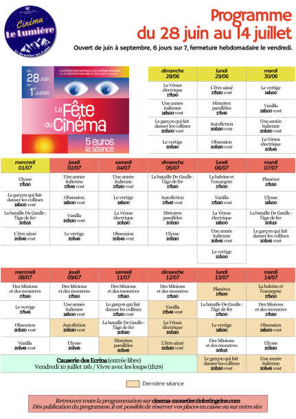 Programme 28 juin 2026